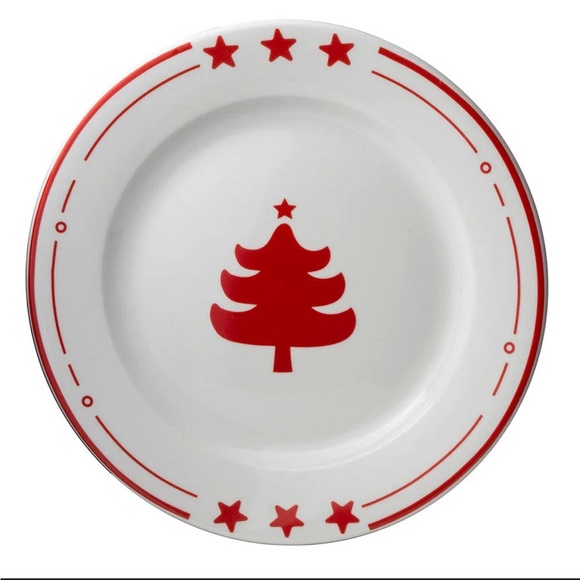 Ceramic Christmas Plates Set of 2 - Red - Picture 5 of 7
